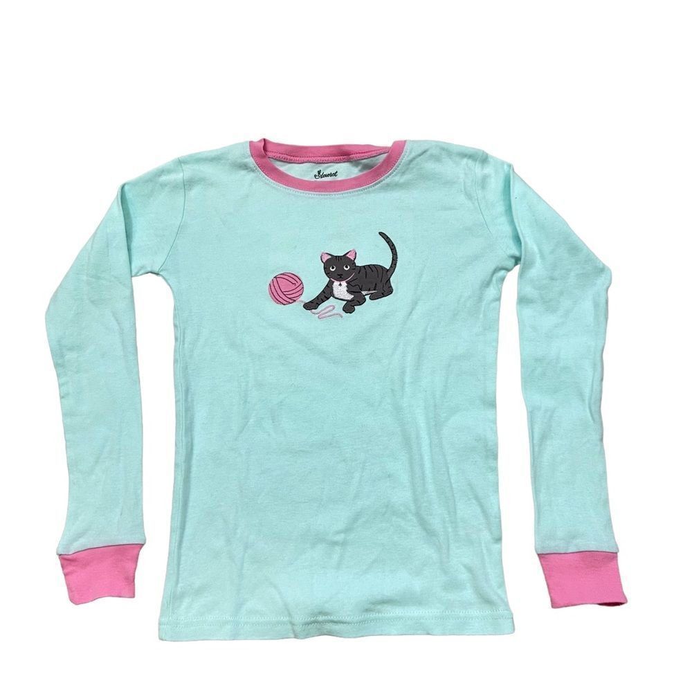 New with Tags Leveret‎ Brand Kitty Blue and Pink Pajama Top Size 12